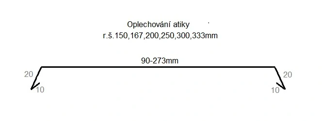 Atikový plech r.š.167mm Titanzinkový TiZn dl.2m