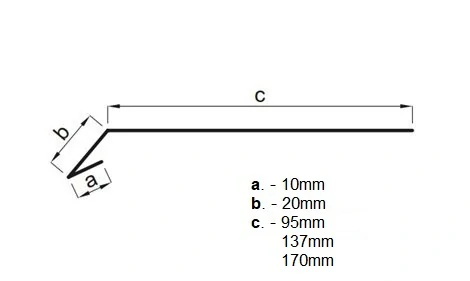 Okapnice klasik r.š.167mm Al hliníkový plech přírodní 1mm, dl.2m