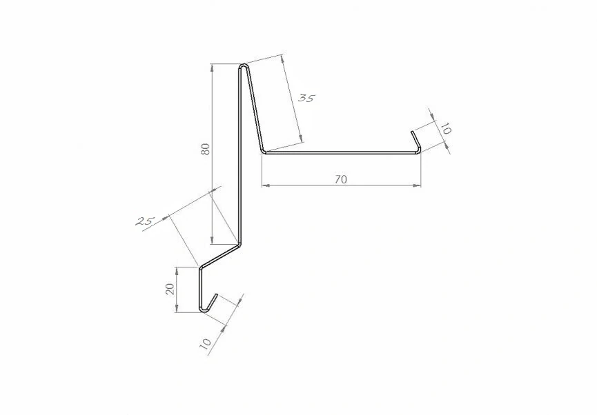 Závětrná lišta klasik r.š.333mm s okapnicí Al Hliník lakovaný RAL 3009 červená oxid dl.2m
