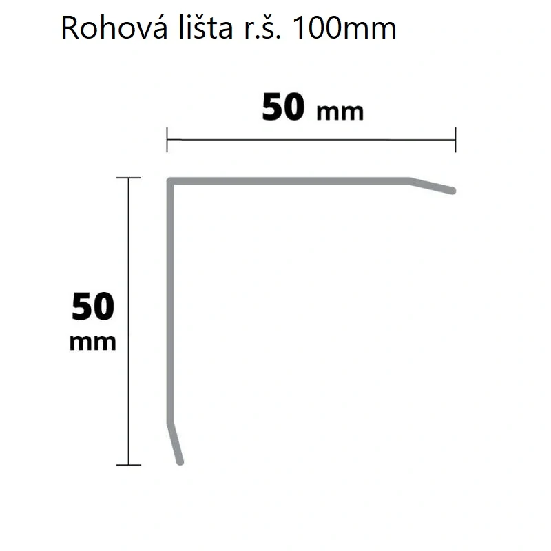 Rohová lišta s přihnutím ke zdi Al Hliník přírodní dl.2m