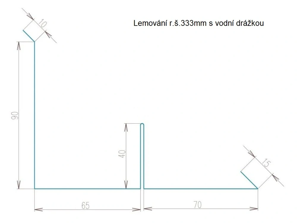 Lemování zdí r.š.333mm Měděné Cu dl.1mb