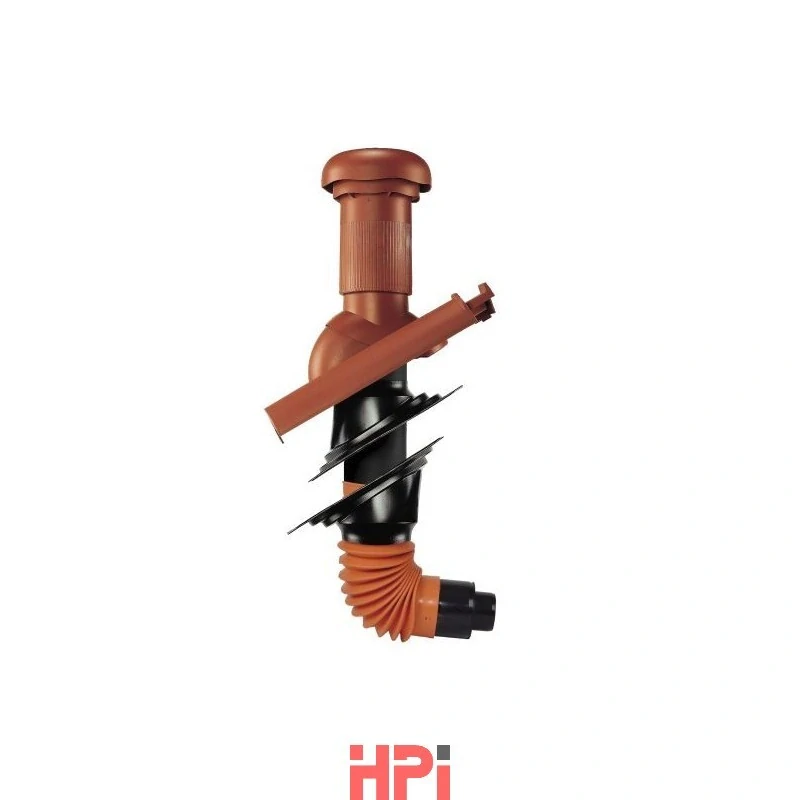 Roura dlouhá odvětrávací Venduct s odvodem kondenzátu – 125 mm červená