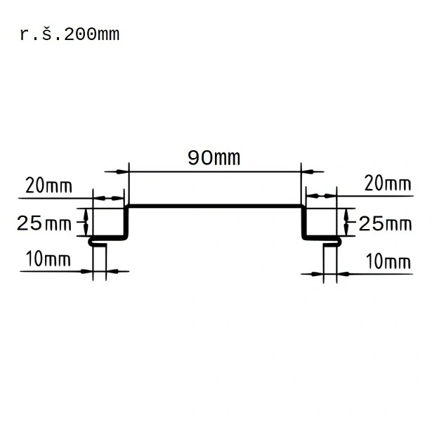 Krycí lišta přítlačná kolmo zvýšená Měděná Cu dl.2m