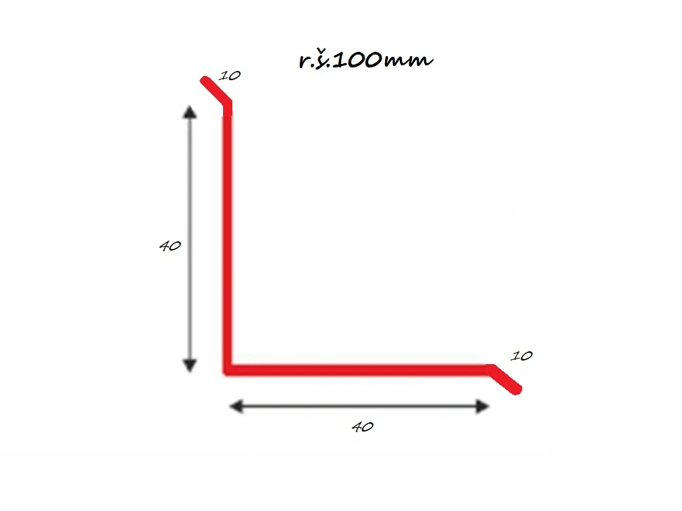 Koutová lišta s koncovým vyztužením r.š.100mm pozinkovaná dl.2m