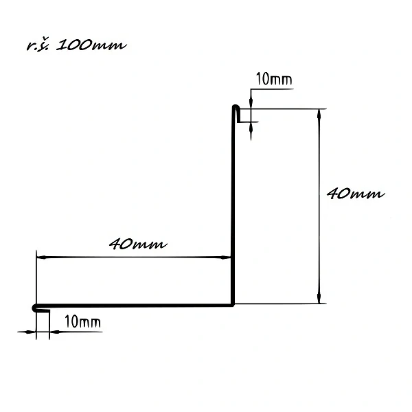 Koutová lišta s koncovým vyztužením r.š.150mm Al Hliník přírodní dl.2m