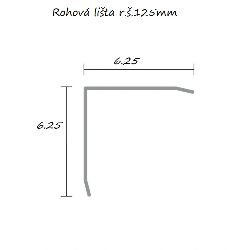 Rohová lišta r.š.200mm měděná Cu dl.2m