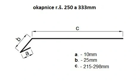 Okapnice klasik r.š.250mm Al hliníkový plech 0.6mm lakovaný RAL 8017 hnědá čoko dl.2m