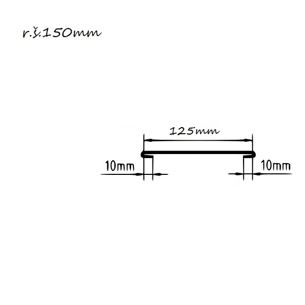Krycí lišta přítlačná r.š.150mm Měděná dl.2m