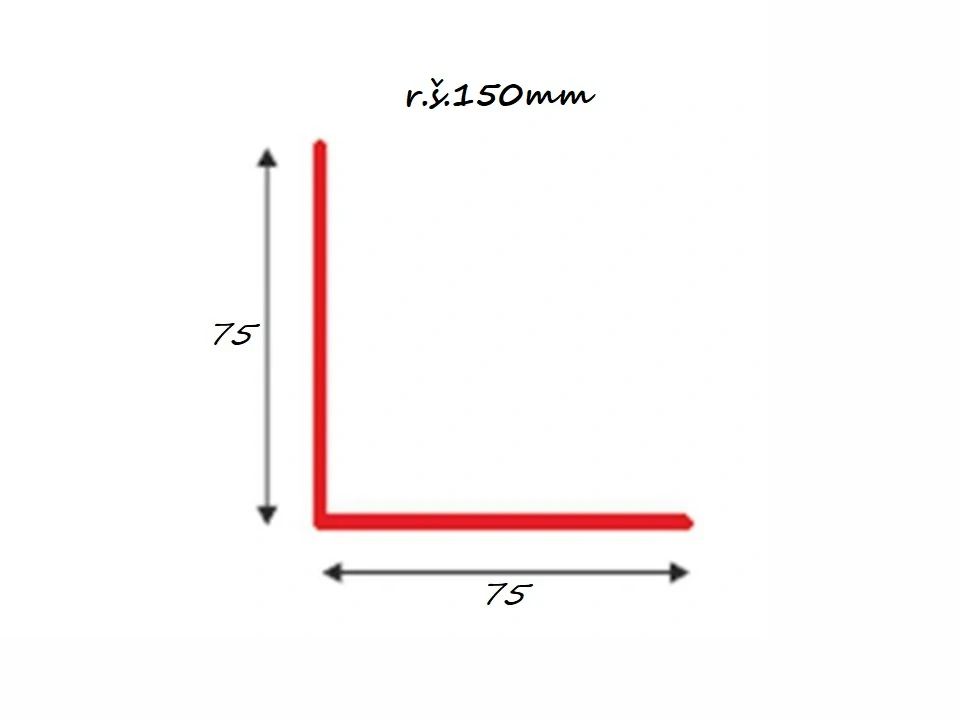 Koutová lišta klasik r.š.150mm Měděná Cu dl.2m