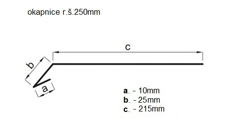 Okapnice poplastovaný plech r.š.151.5mm Viplanyl RAL 7047 tele šedá dl.2m