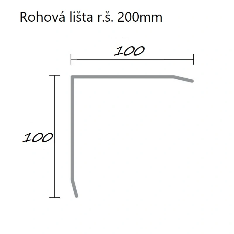 Rohová lišta s přihnutím ke zdi Al Hliník přírodní dl.2m