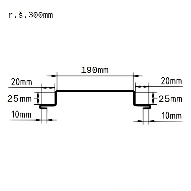Krycí lišta přítlačná kolmo zvýšená pozink lakovaný RAL dl.2m