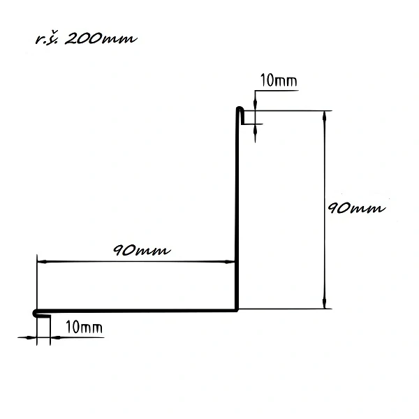 Koutová lišta s koncovým vyztužením Měděná Cu dl.2m