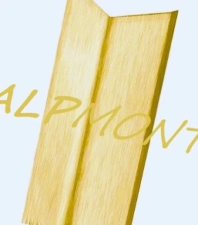 Rohová lišta s přihnutím ke zdi Měděná Cu 2m