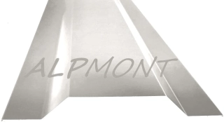 Krycí lišta přítlačná koso zvýšená Titanzinek TiZn dl.2m